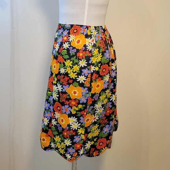 VTG 90's Gossard Artemis Womens M Short Bright Floral Scalloped Hem Skirt Slip - Picture 5 of 9